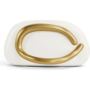 Women's White PU leather Acrylic Magnetic Buckle High Quality Trendy Clutch